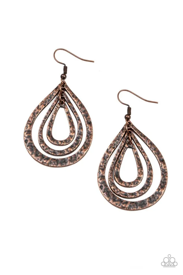 Paparazzi Jewelry Earrings Paparazzi Earring Plains Pathfinder Copper