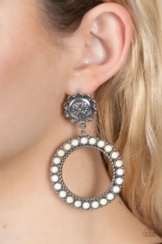 Paparazzi Jewelry Earrings Paparazzi Earring Playfully Prairie White