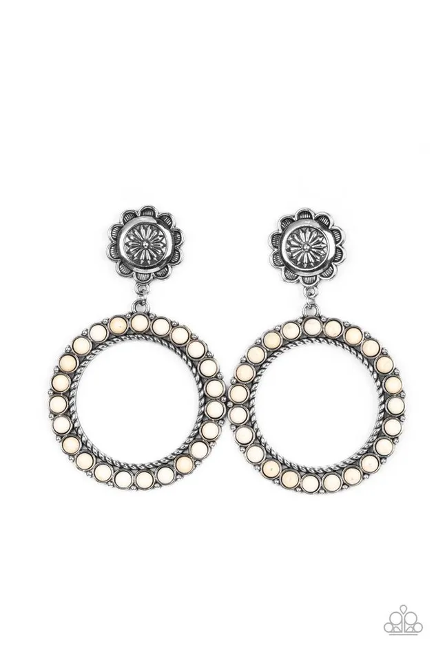 Paparazzi Jewelry Earrings Paparazzi Earring Playfully Prairie White Paparazzi Jewelry Earrings Paparazzi Earring Playfully Prairie White
