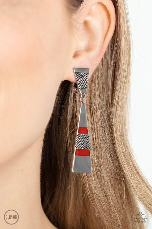 Paparazzi Jewelry Earrings Paparazzi Earring Safari Seeker Red