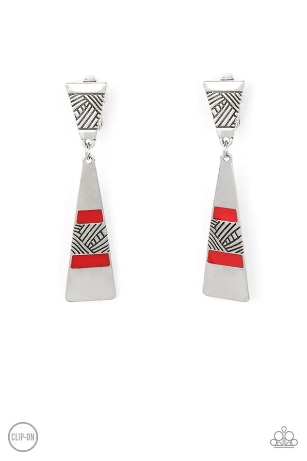 Paparazzi Jewelry Earrings Paparazzi Earring Safari Seeker Red Paparazzi Jewelry Earrings Paparazzi Earring Safari Seeker Red