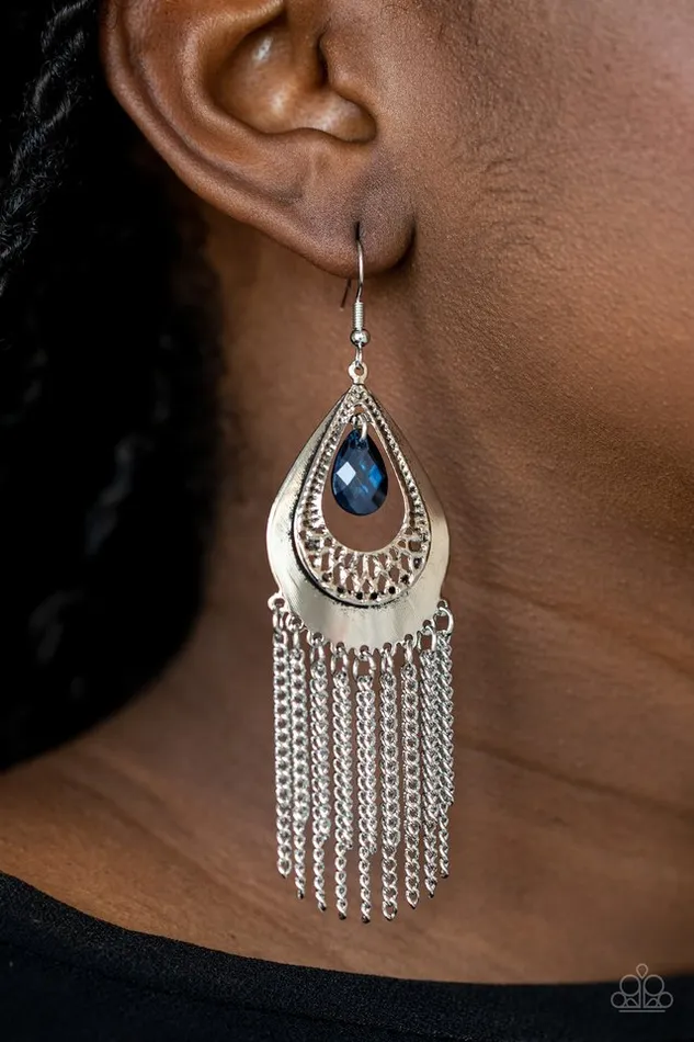 Paparazzi Jewelry Earrings Paparazzi Earring Scattered Storms Blue