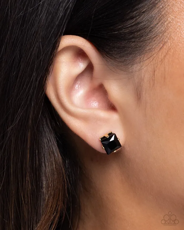 Paparazzi Jewelry Earrings Paparazzi Earring Squared Soprano Black