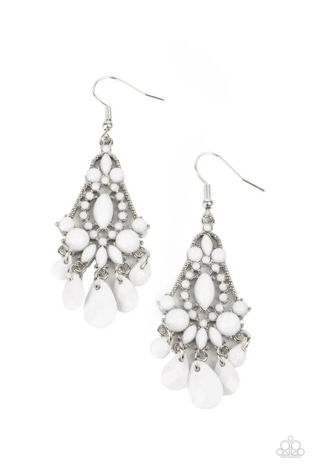 Paparazzi Jewelry Earrings Paparazzi Earring STAYCATION Home White Paparazzi Jewelry Earrings Paparazzi Earring STAYCATION Home White