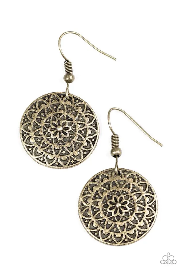 Paparazzi Jewelry Earrings Paparazzi Earring Sunflower Shimmer Brass