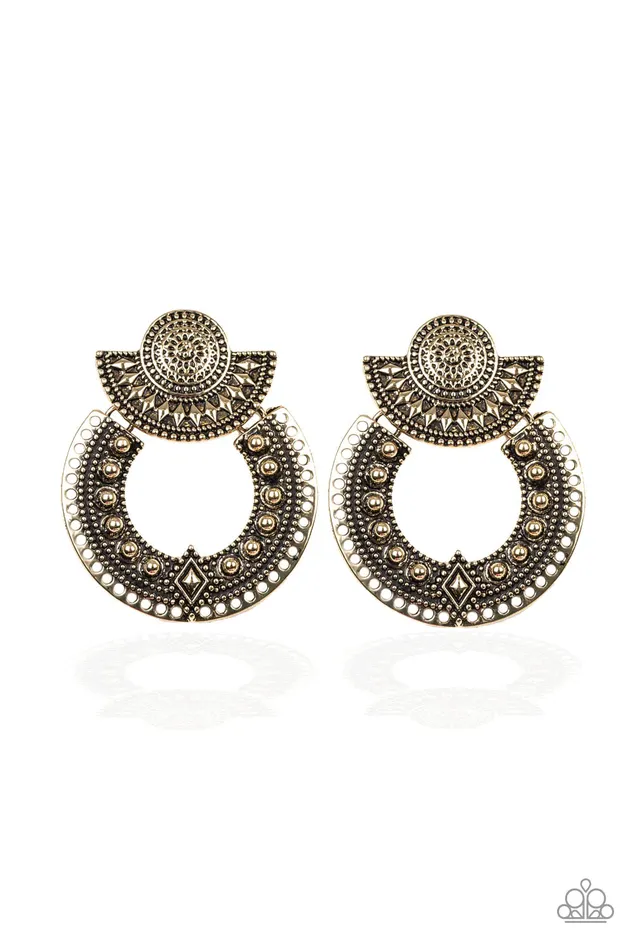 Paparazzi Jewelry Earrings Paparazzi Earring Texture Takeover Brass