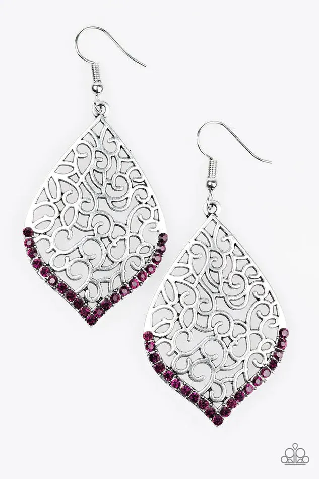 Paparazzi Jewelry Earrings Paparazzi Earring Where I Want To BEAM Purple