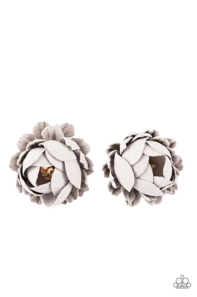 Paparazzi Jewelry Earrings Paparazzi Hair Accessories Just BUD Out Silver