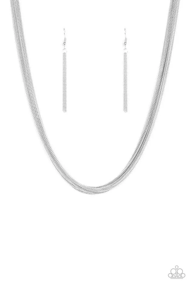 Paparazzi Jewelry Necklaces Paparazzi Necklace Backstage Bravado Silver