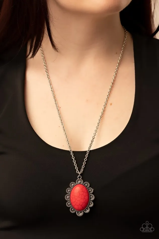 Paparazzi Jewelry Necklaces Paparazzi Necklace Daisy Dotted Deserts Red