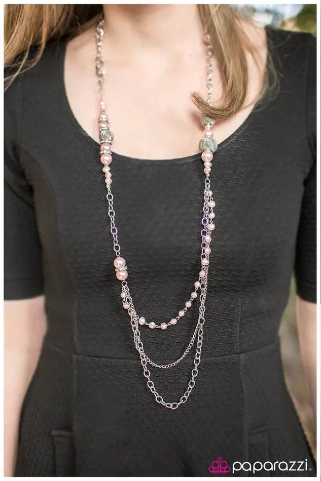 Paparazzi Jewelry Necklaces Paparazzi Necklace Enmeshed In Elegance Pink