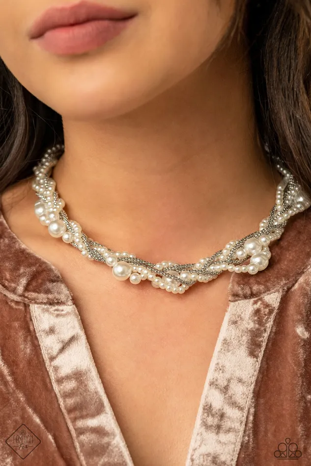 Paparazzi Jewelry Necklaces Paparazzi Necklace Fashion Fix March 2021 Royal Reminiscence White