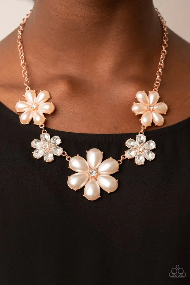 Paparazzi Jewelry Necklaces Paparazzi Necklace Fiercely Flowering Copper
