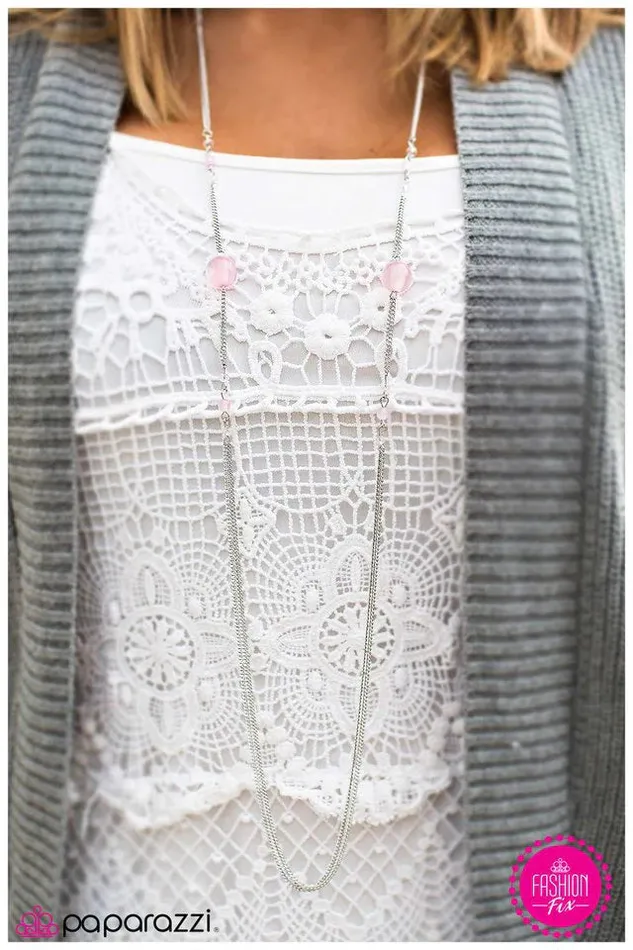 Paparazzi Jewelry Necklaces Paparazzi Necklace Half Past Midnight Pink