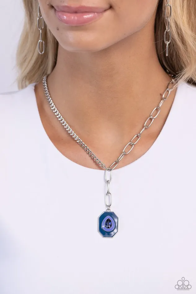 Paparazzi Jewelry Necklaces Paparazzi Necklace Hexagonal Hallmark Blue