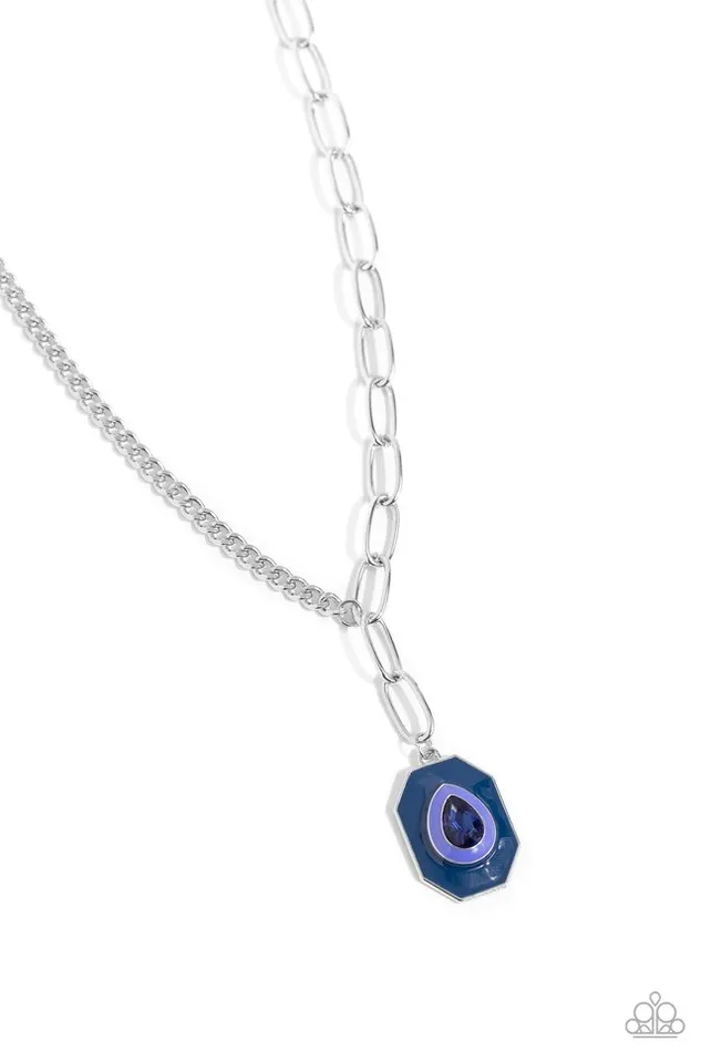 Paparazzi Jewelry Necklaces Paparazzi Necklace Hexagonal Hallmark Blue Paparazzi Jewelry Necklaces Paparazzi Necklace Hexagonal Hallmark Blue