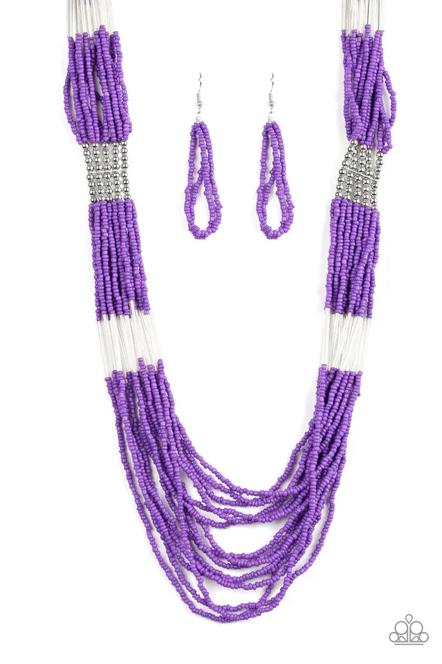 Paparazzi Jewelry Necklaces Paparazzi Necklace Let It BEAD Purple