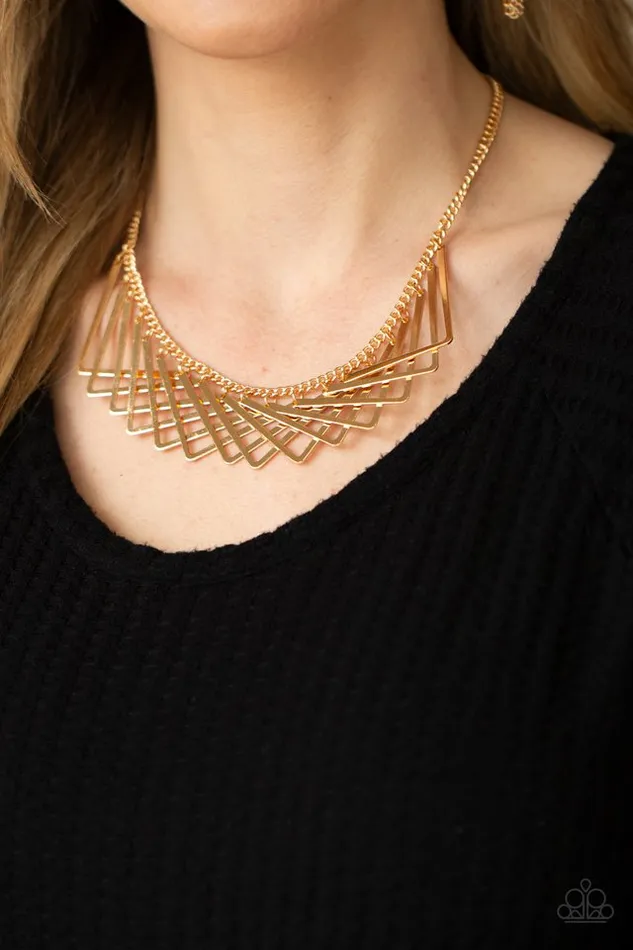 Paparazzi Jewelry Necklaces Paparazzi Necklace Metro Mirage Gold