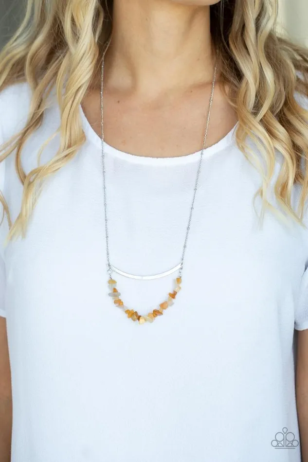 Paparazzi Jewelry Necklaces Paparazzi Necklace Pebble Prana Yellow