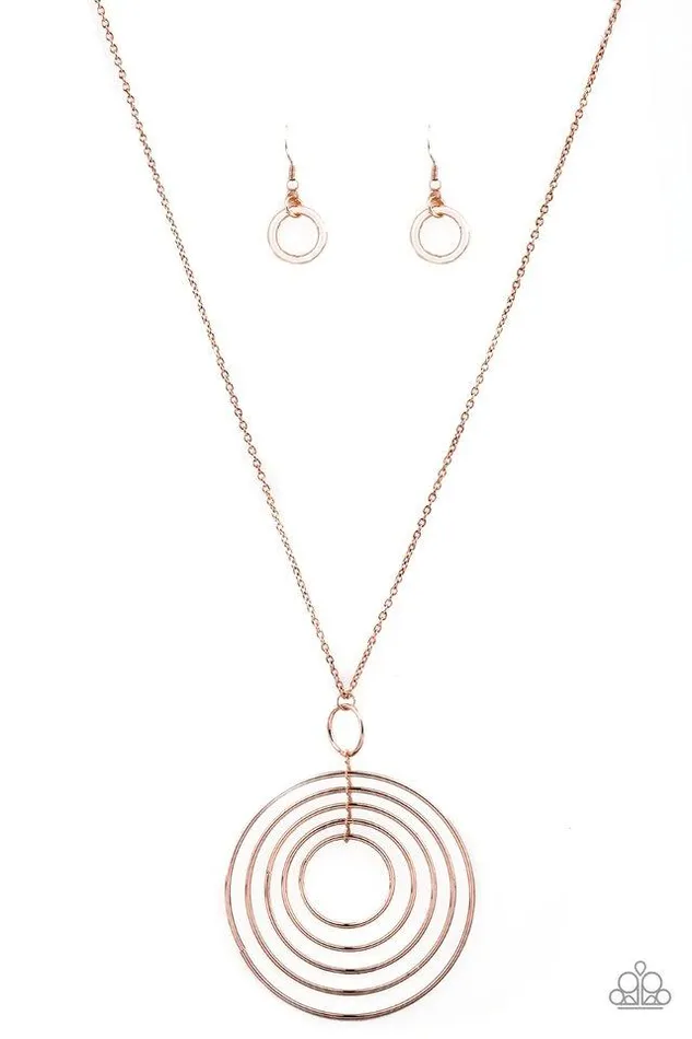 Paparazzi Jewelry Necklaces Paparazzi Necklace Running Circles In My Mind Rose Gold