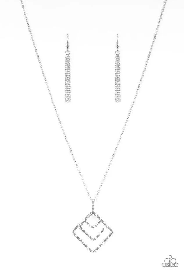 Paparazzi Jewelry Necklaces Paparazzi Necklace Square It Up Silver