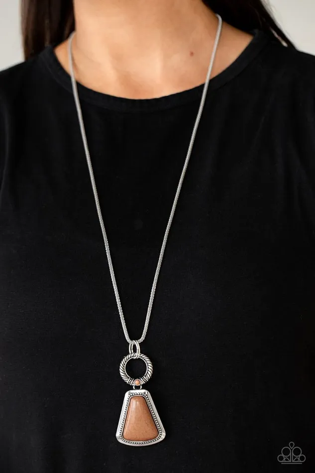 Paparazzi Jewelry Necklaces Paparazzi Necklace Stone Prairies Brown