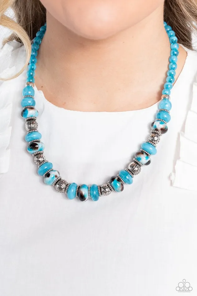Paparazzi Jewelry Necklaces Paparazzi Necklace Warped Whimsicality Blue