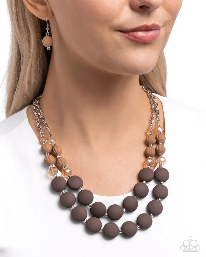 Paparazzi Jewelry Necklaces Paparazzi Necklace Whimsically Wealthy Brown