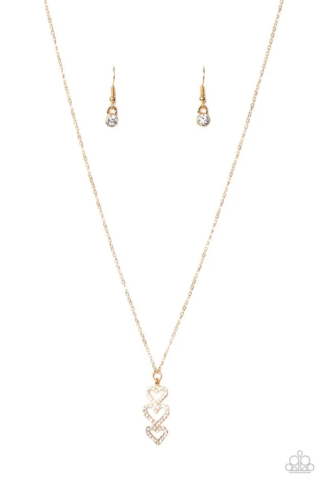 Paparazzi Jewelry Necklaces Paparazzi Necklace With All Your HEARTS Gold
