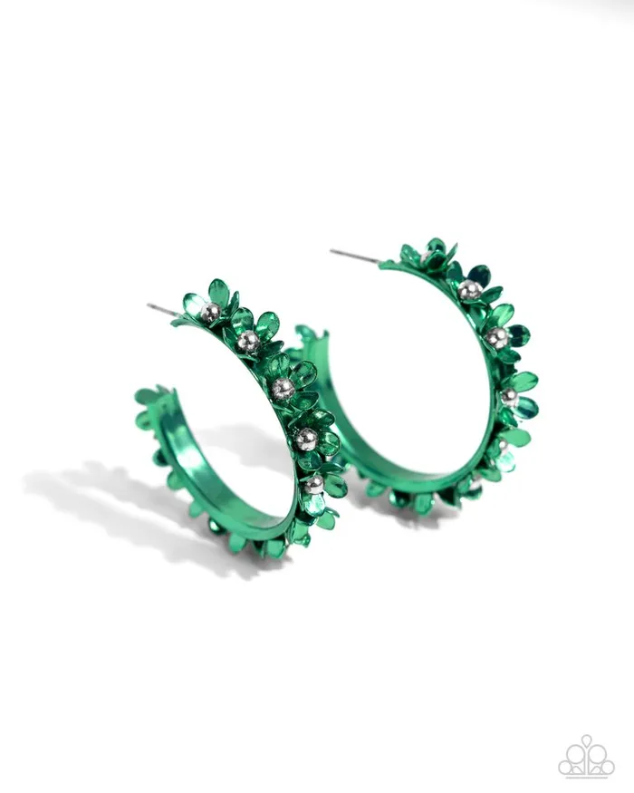 Paparazzi Jewelry Paparazzi Earring Fashionable Flower Crown Green Earrings Paparazzi Jewelry Paparazzi Earring Fashionable Flower Crown Green Earrings