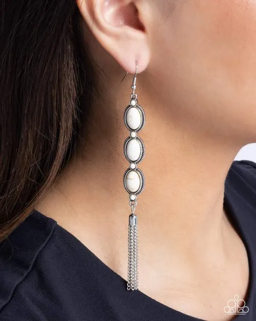 Paparazzi Jewelry Paparazzi Earring Fringe Fuel White Earrings