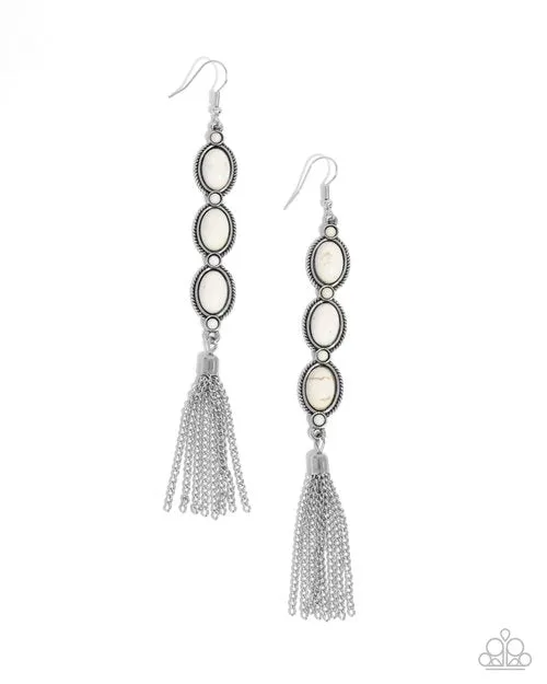 Paparazzi Jewelry Paparazzi Earring Fringe Fuel White Earrings Paparazzi Jewelry Paparazzi Earring Fringe Fuel White Earrings