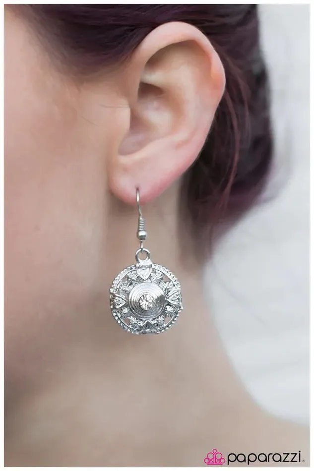 Paparazzi Jewelry Paparazzi Earring Take The Wheel White Earrings