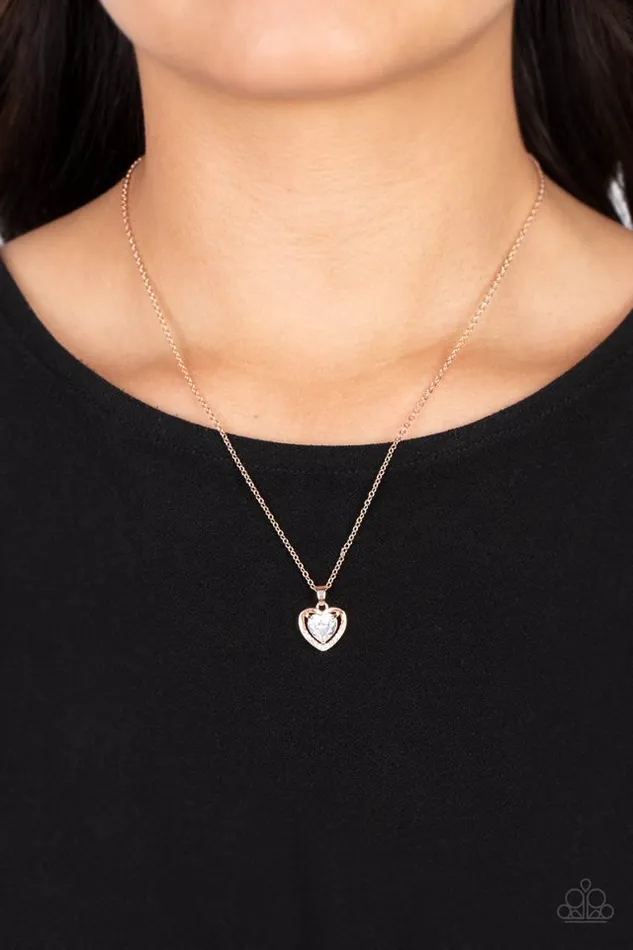 Paparazzi Jewelry Paparazzi Necklace Effulgently Engaged Rose Gold Necklaces