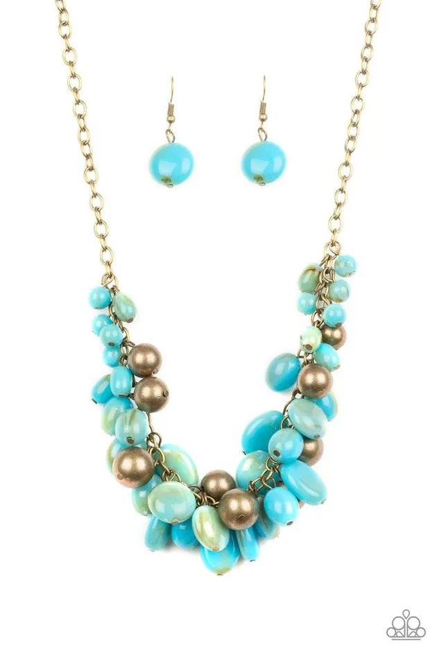 Paparazzi Jewelry Paparazzi Necklace Full Out Fringe Blue Necklaces
