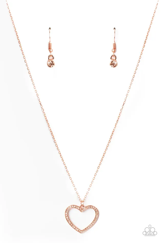 Paparazzi Jewelry Paparazzi Necklace GLOW by Heart Copper Necklaces