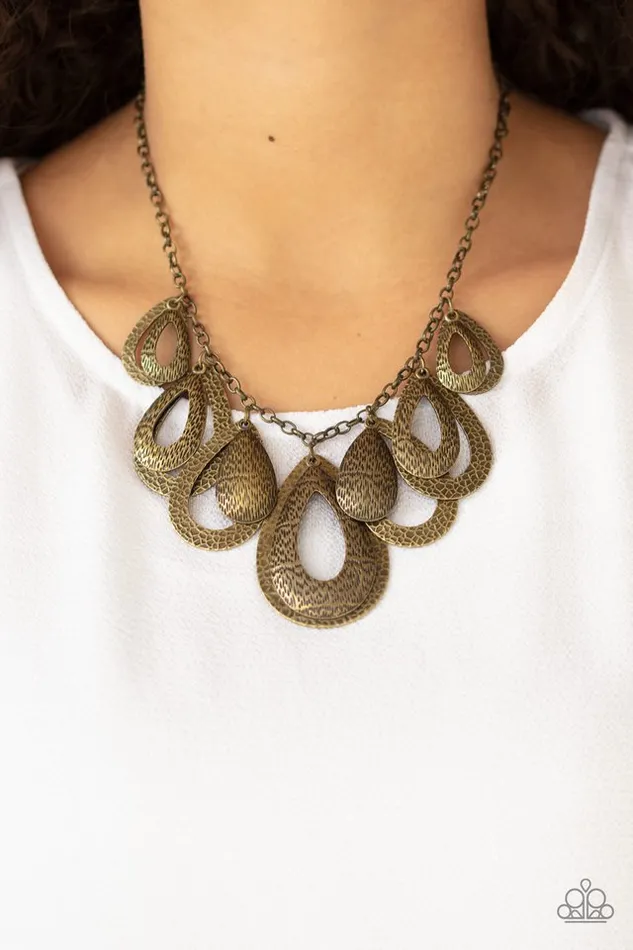 Paparazzi Jewelry Paparazzi Necklace Teardrop Tempest Brass Necklaces