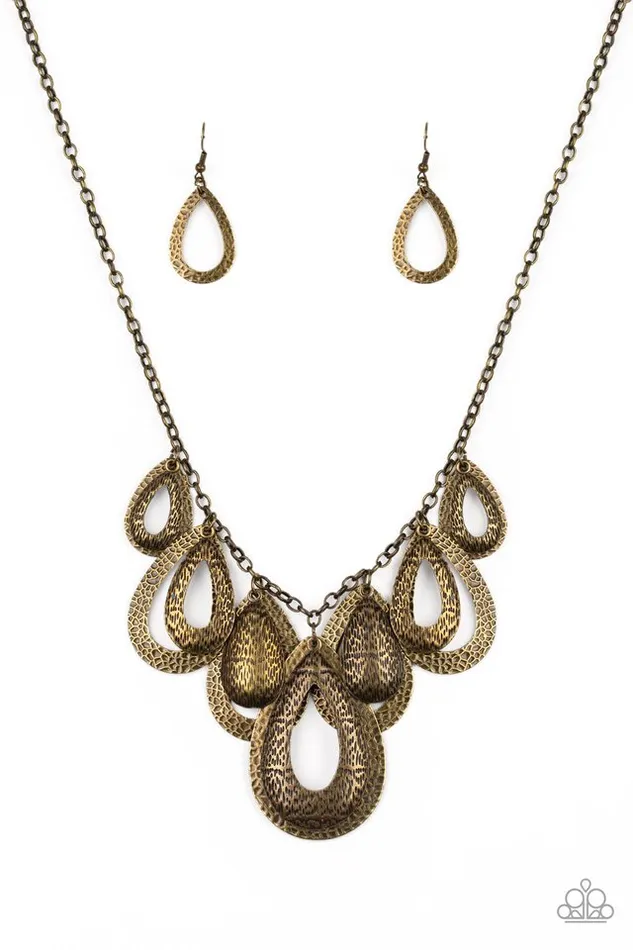 Paparazzi Jewelry Paparazzi Necklace Teardrop Tempest Brass Necklaces Paparazzi Jewelry Paparazzi Necklace Teardrop Tempest Brass Necklaces