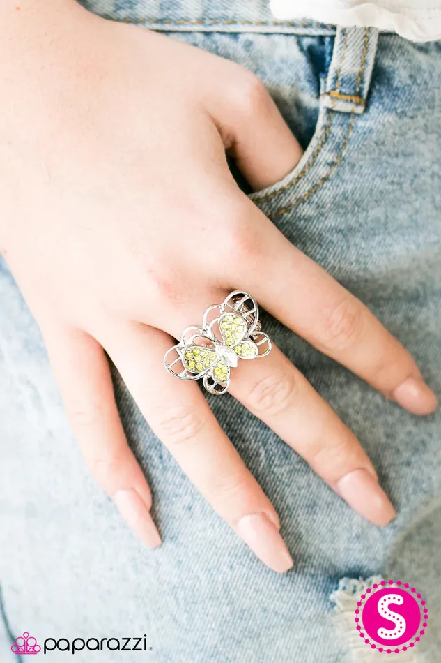 Paparazzi Jewelry Rings Paparazzi Ring Butterfly Banquet Yellow