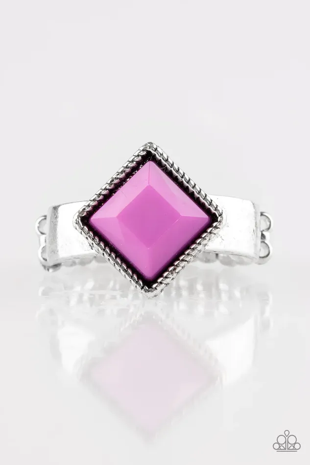 Paparazzi Jewelry Rings Paparazzi Ring Stylishly Fair and Square Purple