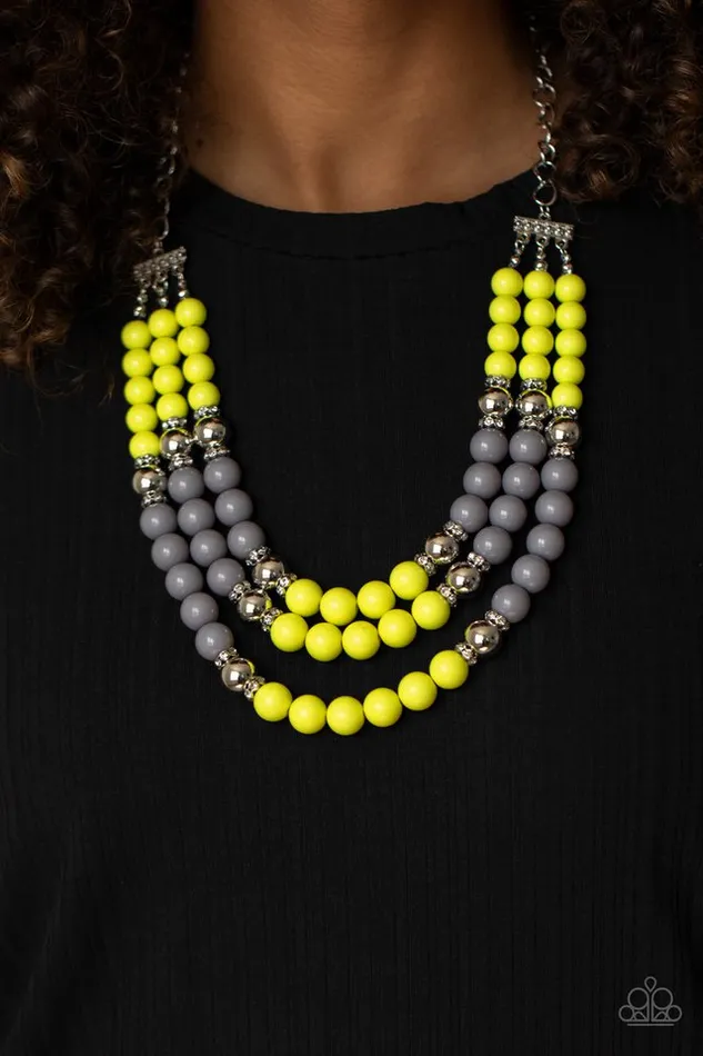 Paparazzi Necklace BEAD Your Own Drum Yellow Paparazzi Jewelry Necklaces