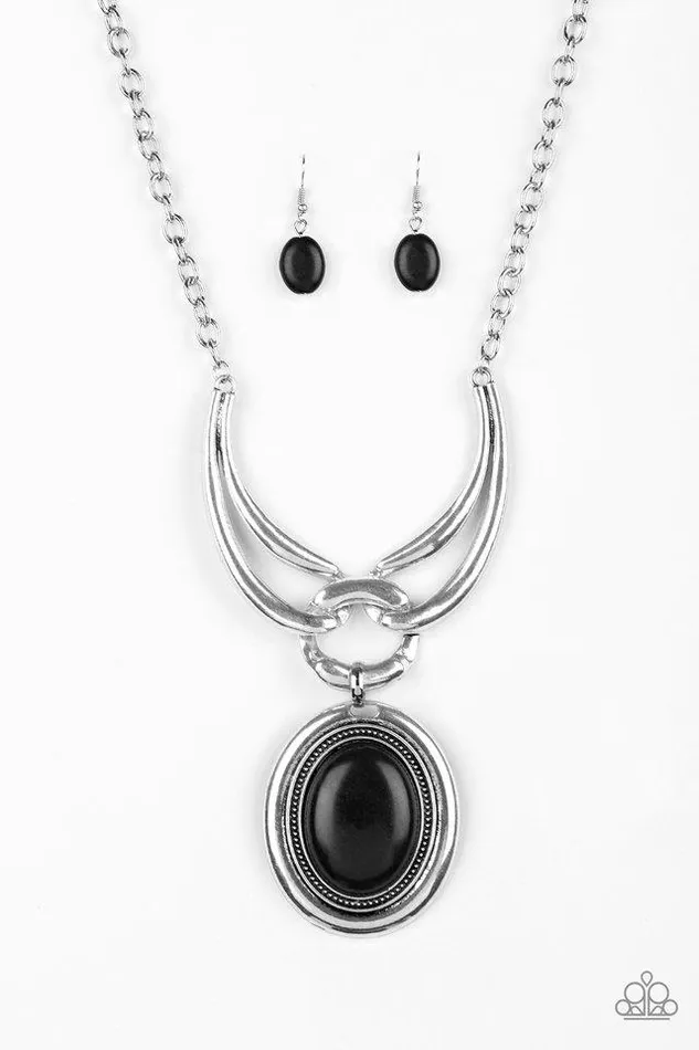 Paparazzi Necklace Divide and RULER Black Paparazzi Jewelry Necklaces