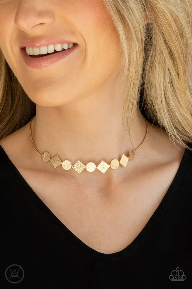 Paparazzi Necklace Dont Get Bent Out Of Shape Gold Paparazzi Jewelry Necklaces