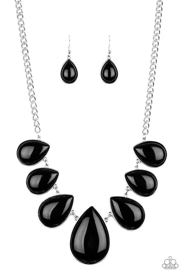Paparazzi Necklace Drop Zone Black Paparazzi Jewelry Necklaces