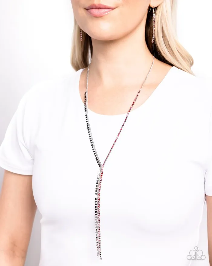 Paparazzi Necklace Elongated Eloquence Red Paparazzi Jewelry Necklaces