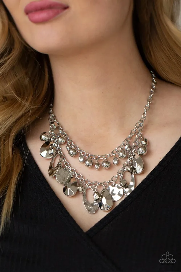 Paparazzi Necklace Extra Exhilarating Silver Paparazzi Jewelry Necklaces
