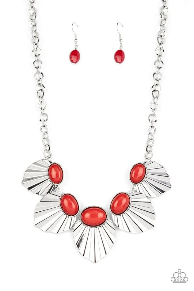 Paparazzi Necklace Fearlessly Ferocious Red Paparazzi Jewelry Necklaces