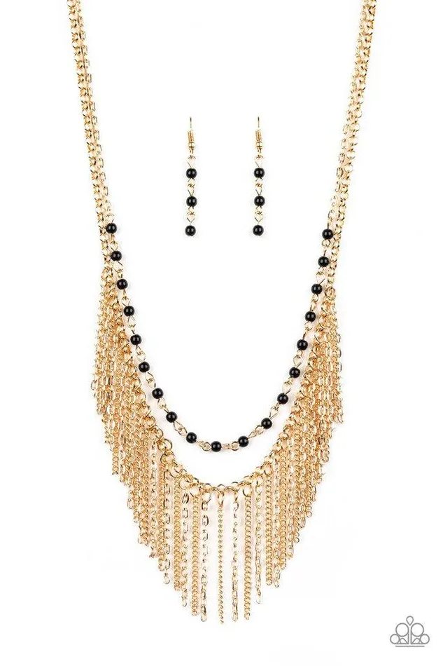 Paparazzi Necklace Fierce In Fringe Gold Paparazzi Jewelry Necklaces