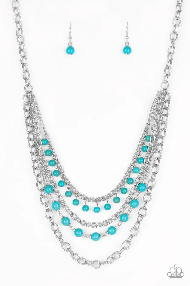 Paparazzi Necklace Ground Forces Blue Paparazzi Jewelry Necklaces