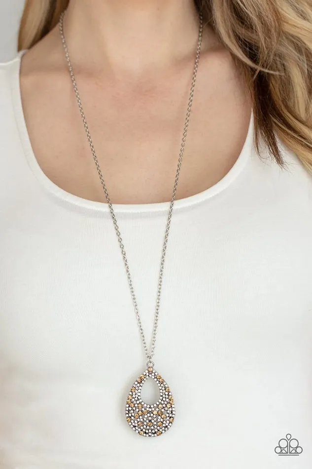 Paparazzi Necklace High Society Stargazing Brown Paparazzi Jewelry Necklaces
